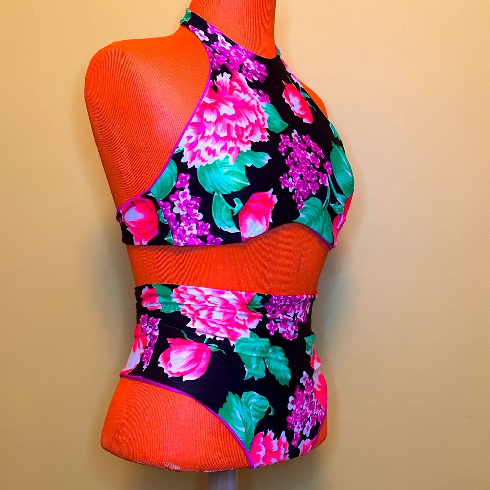 Fenton Fox HANDMADE Vintage Tropical Print Bikini